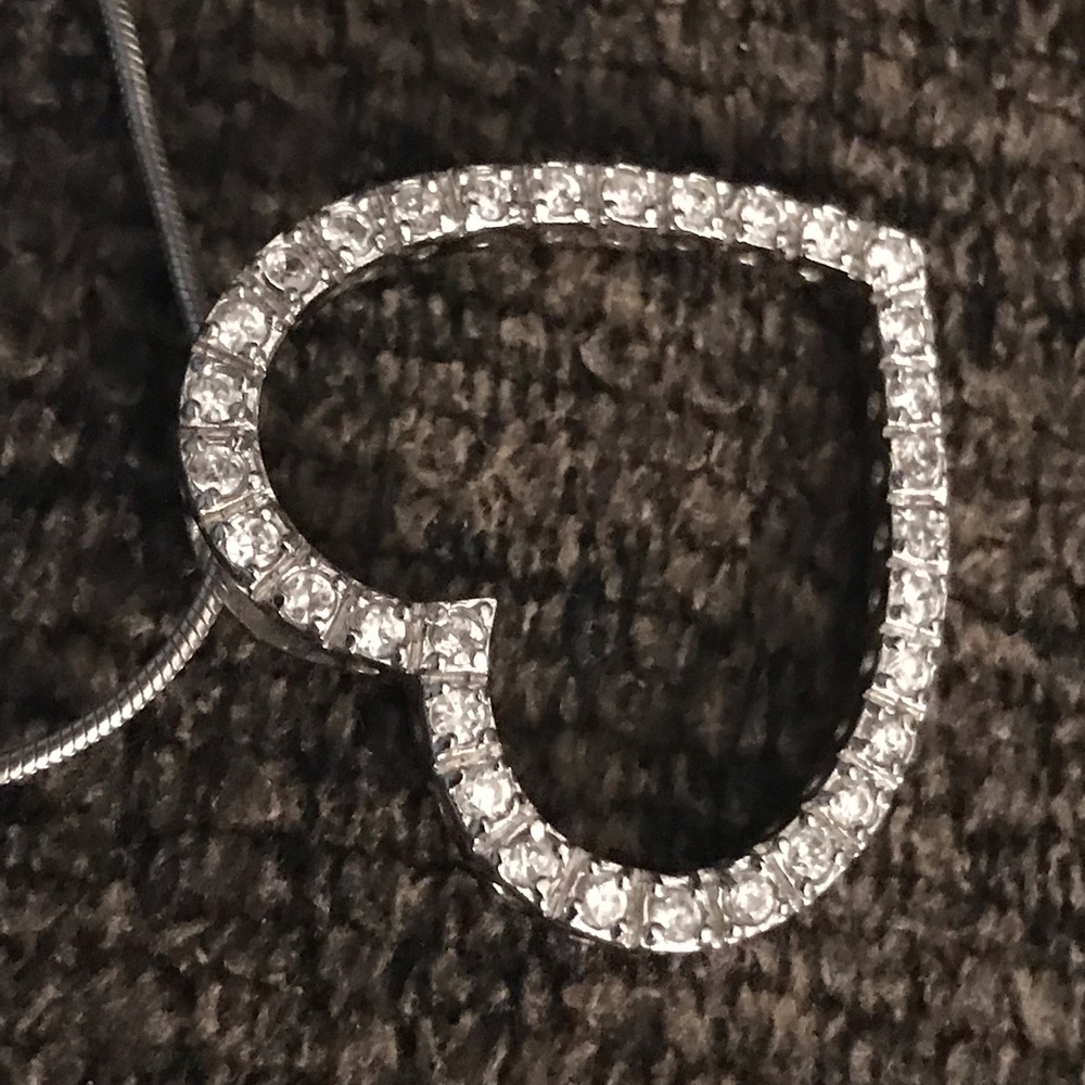 Sterling silver necklace with heart pendant